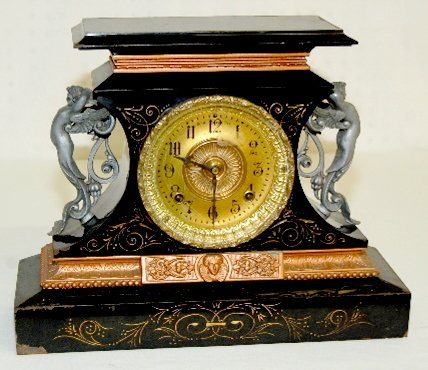 Ansonia “Rosalind” Enameled Iron Case Clock