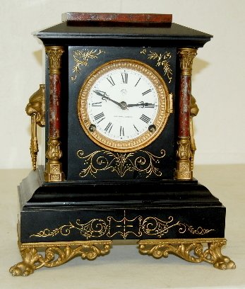 Ansonia Enameled Iron Case Mantle Clock