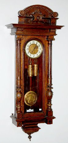 2 Weight Carved Hanging Vienna Regulator Clock