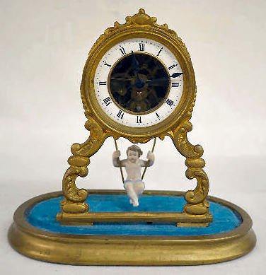 French Swinging To and Fro Doll Clock