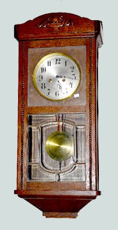 German Oak Hanging Box Clock