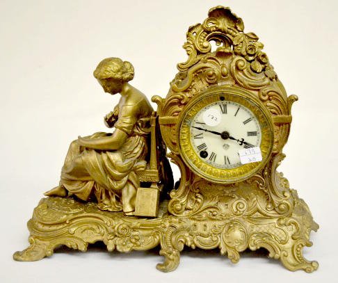 Ansonia \\\”Vassar\\\” Antique Statue Clock.