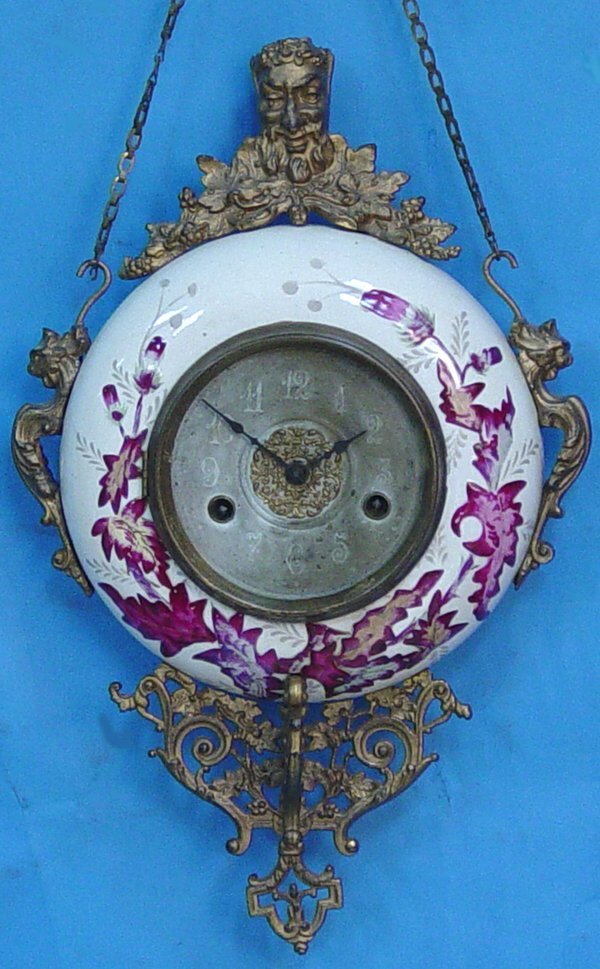 New Haven Hanging Porcelain Thistle Clock