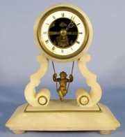 Alabaster To & Fro Doll Clock