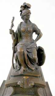 Lady Warrior Figural Statue Clock