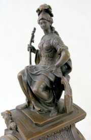 Lady Warrior Figural Statue Clock