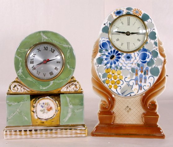 2 Sessions Pottery Cased Electric Clocks