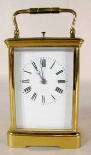 Brass & Beveled Glass Carriage Clock