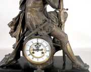 Slate & Spelter French Statue Clock