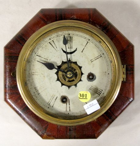 Small Wall Clock- Octagon Rosewood Veneer