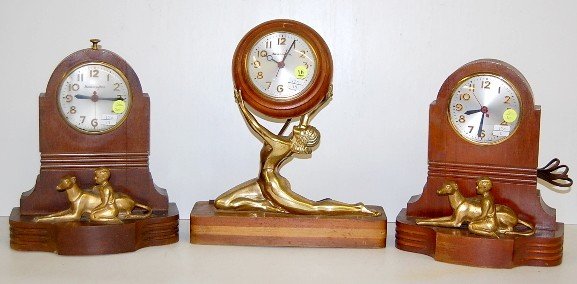 3 Mastercrafters & Sessions Figural Clocks
