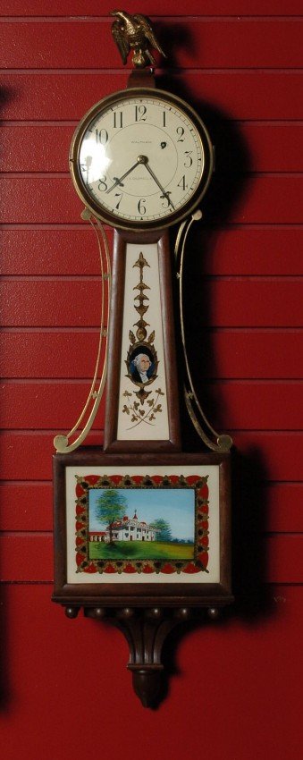 A WALTHAM BANJO CLOCK FOR CALDWELL & CO, C. 1920