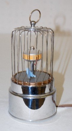 U.S.A.  Animated Electric Bird in Cage Clock