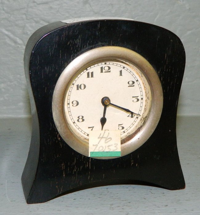 1 day composition case clock w/arched top.