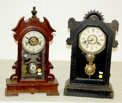 2 Antique Parlor Clocks, Waterbury & Other