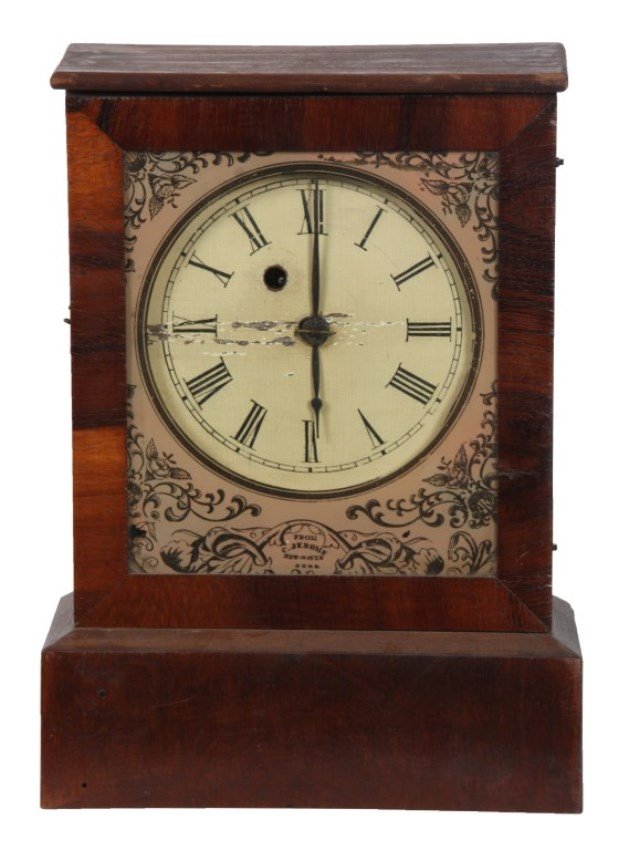 Chauncey Jerome Mahogany Cottage Clock