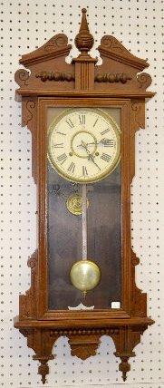 Waterbury “Eton” Oak Hanging Wall Clock