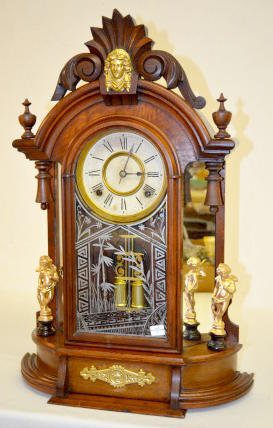 Ansonia Antique Mirrorside Shelf Clock