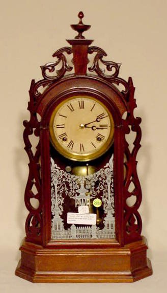 Kroeber Turrett 8 Day Walnut Shelf Clock