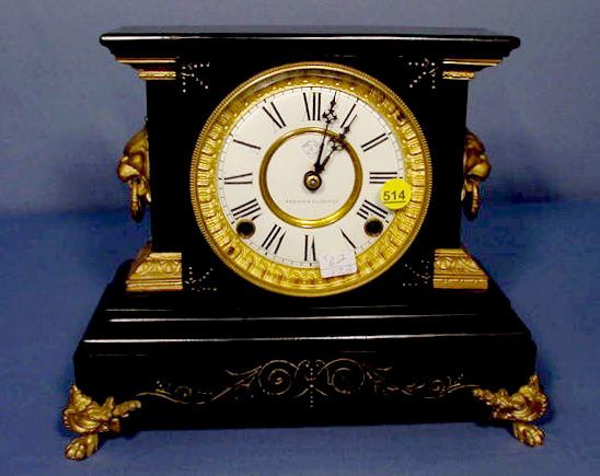 Ansonia Enameled Iron Clock