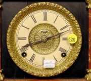 Ingraham Marbleized Adamantine Mantle Clock