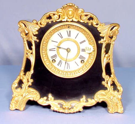 Ansonia Hagne Enameled Iron Clock