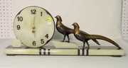Marble Deco Chinese Pheasant Mantle Clock