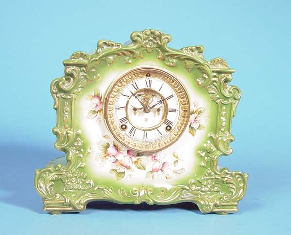 Ansonia Record Porcelain Case Clock