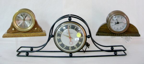 3 Metal Framed Clocks