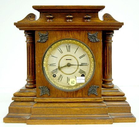 Oak E. Ingraham Thorn 8 Day Mantle Clock