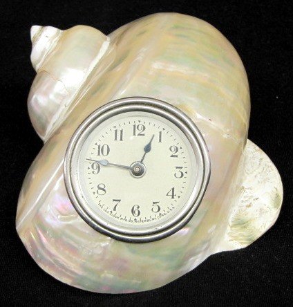 Waterbury Abalone Shell Dresser Clock