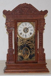 Gilbert Oak Kitchen Clock w/ Lion Heads