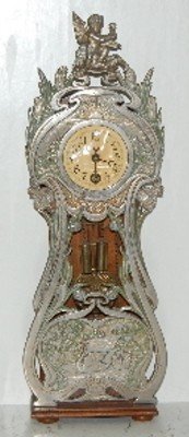Miniature Lenzkirch Type A.N. Metal Front Clock