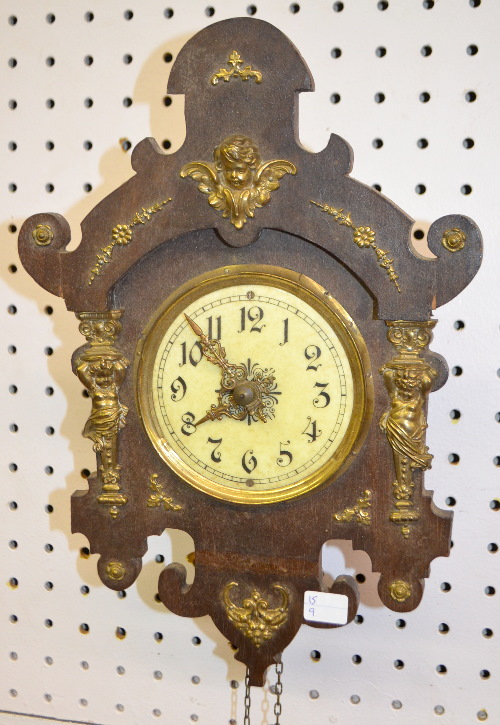 Antique Weight Driven Cherub Head Wall Clock