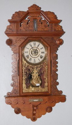Ingraham Walnut Hanging Kitchen Clock