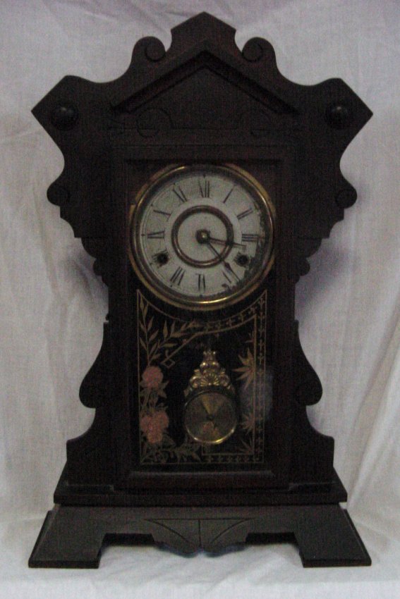 Walnut Kitchen Clock w/Thermometer Pendulum