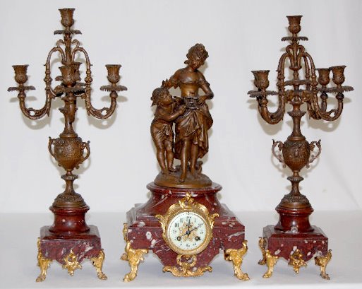 Vincenti & Cie 1855 3 Piece Clock Set