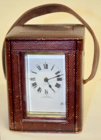French Traveling Carriage Clock w/Case