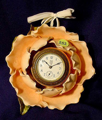 B.D. China Cased Flower Hanging Clock