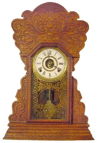 Oak Kitchen Clock w/Ornate Pendulum