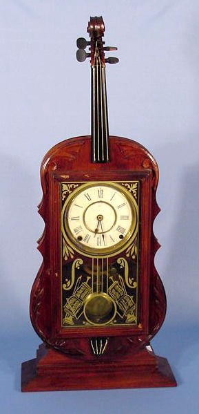 Seth Thomas Figural Violin Mantel Clock