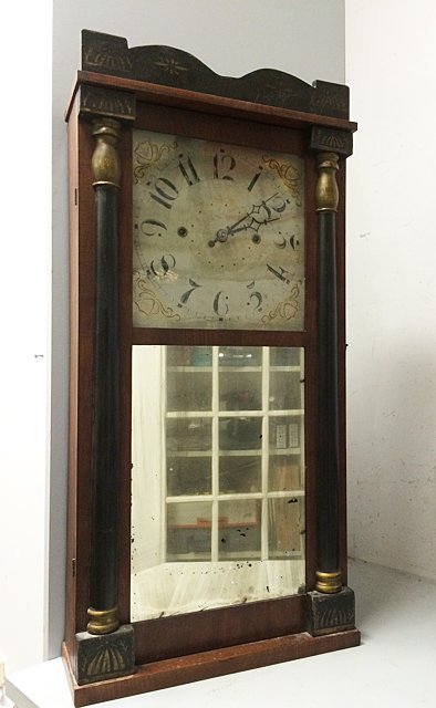 Burr & Chittenden Mahogany Looking Glass Shelf Clock