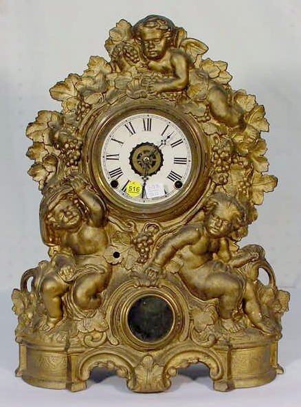 Muller Iron Front Bacchus Shelf Clock
