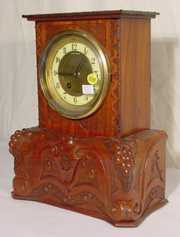 French Carved Mahogany Shelf Clock