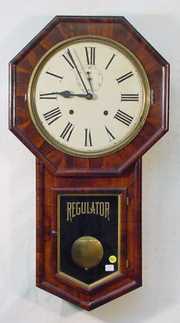 Octagon Drop Regulator Hanging Clock