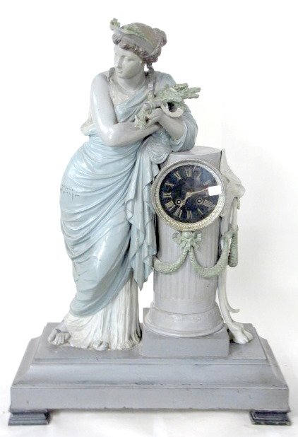 French Statue Clock w/Vincenti & Cie Movement