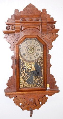 Ingraham Walnut Hanging Kitchen Clock