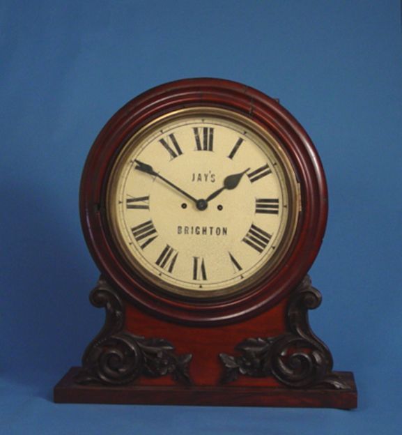 English Carved Mahogany 2 Fusee Shelf Clock