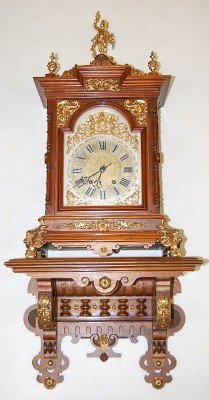 Ornate German Clock on Hanging Shelf