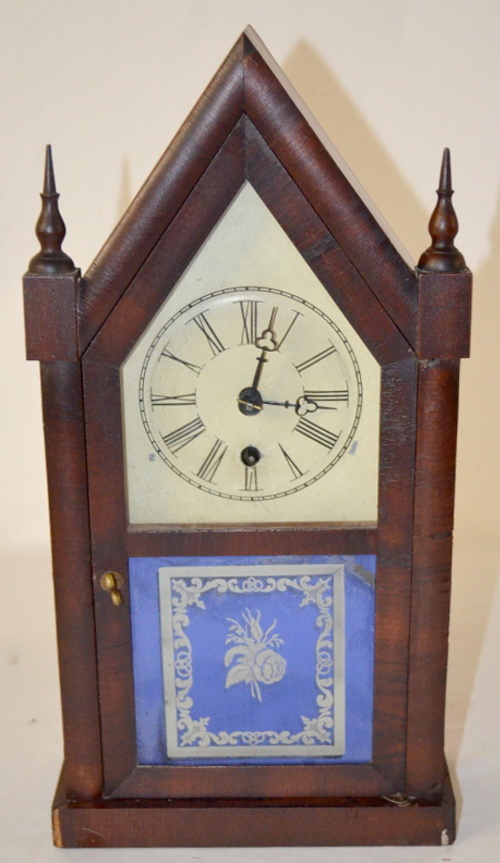Antique Gilbert Miniature Sharp Gothic Steeple Clock